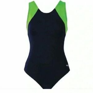 Women's Black and Green Swimsuit